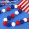 4 Pack 26.3 Feet 4th of July Pom Pom Garland Decorations, Red White Blue 30 Balls Independence Day Felt Ball Garland Patriotic Hanging Supplies for Memorial Day Labor Day Party Home Decor